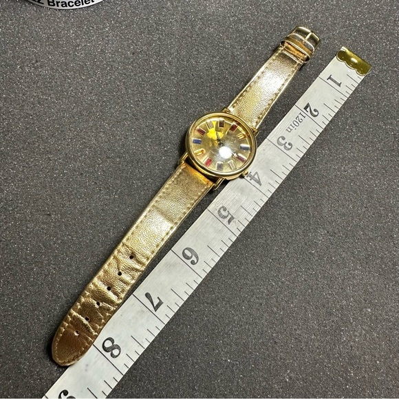Regent Ladies Quartz Watch Gold Tone Multi Color Crystal Accent Dial Working - Picture 7 of 8